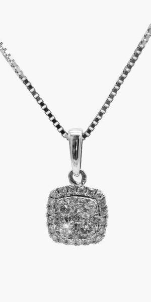 Gold Overlay Diamond Accent Initial Necklace