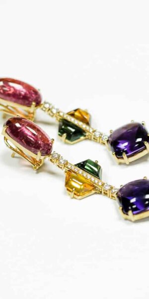 Goldplated Crystal Flower Leverback Earrings